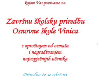 ZAVRŠNA ŠKOLSKA PRIREDBA