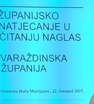ŽUPANIJSKO NATJECANJE U ČITANJU NAGLAS